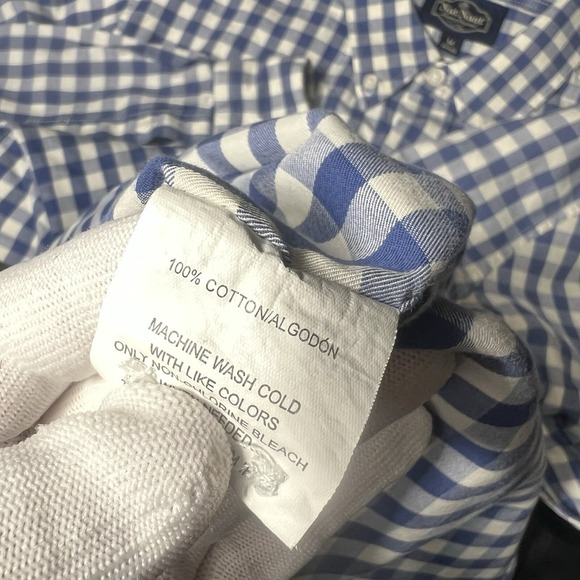 Nat Nast Luxury Originals Medium L/S Button Down Dress Gingham Plaid Preppy Shir - Picture 5 of 6